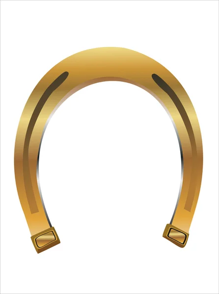 Gold horseshoe icon — Stock Vector