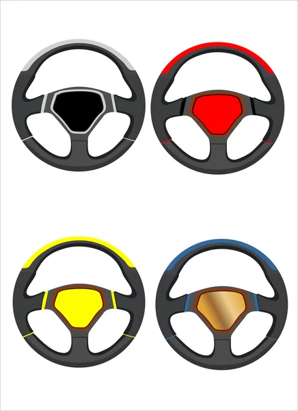 Car steering wheels set — Stock Vector
