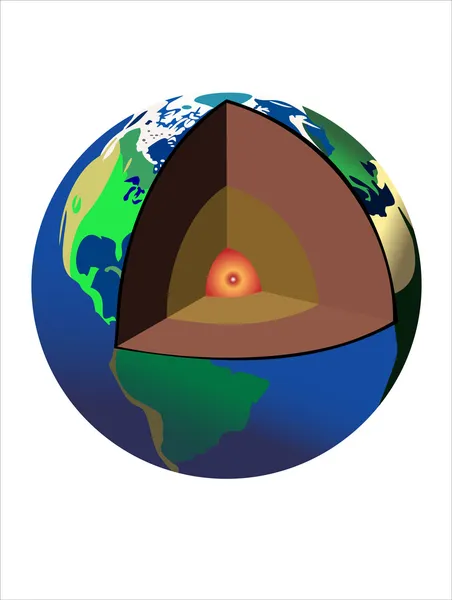 Structure de la Terre. Isolé sur blanc — Image vectorielle