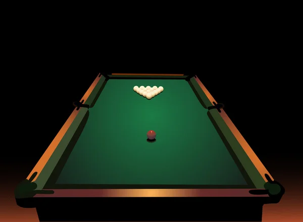 Le jeu de billard sur une table avec un chiffon vert — Image vectorielle