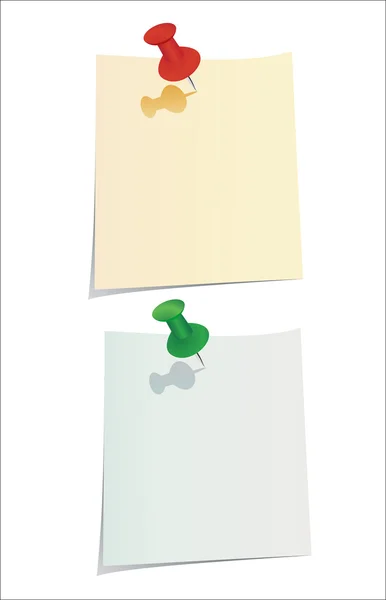 白い背景の上に固定されたメモ帳 — ストックベクタ