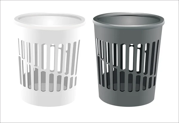 Ensemble poubelle isolé sur blanc — Image vectorielle