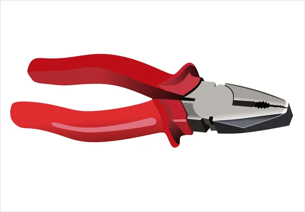 Red handle short mouth pliers. — Stock Vector