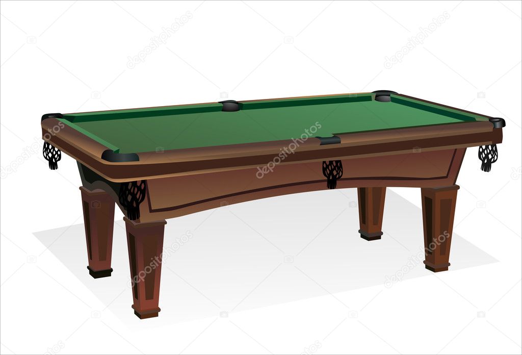 Empty billiard table isolated on white