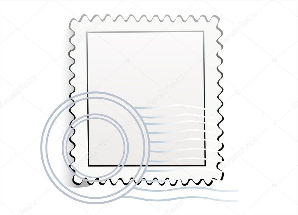 postage stamp clipart black and white