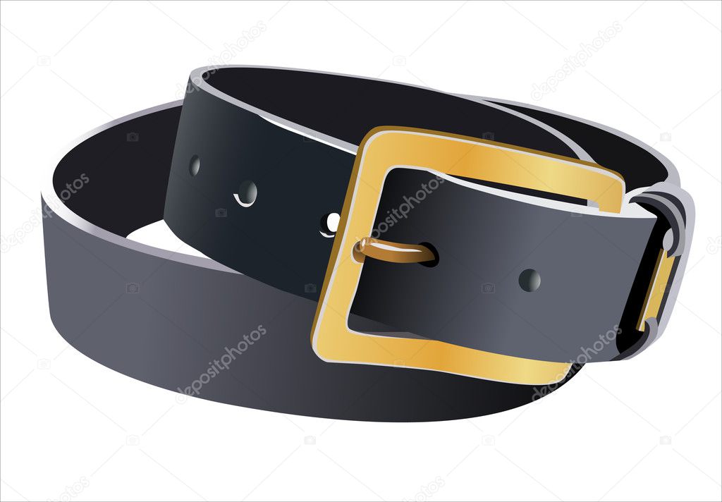 Men's leather belt isolated on white