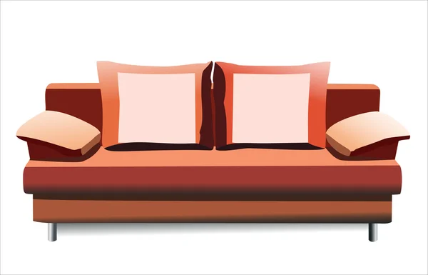 Sofá sobre fondo blanco — Vector de stock