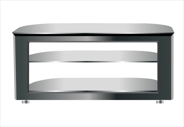 Moderner TV-Tisch mit Glasablagen — Stockvektor