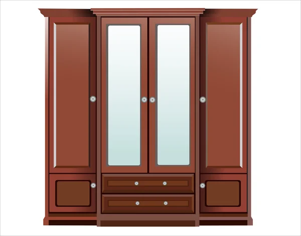 Wooden dresser classic over white background — Stock Vector