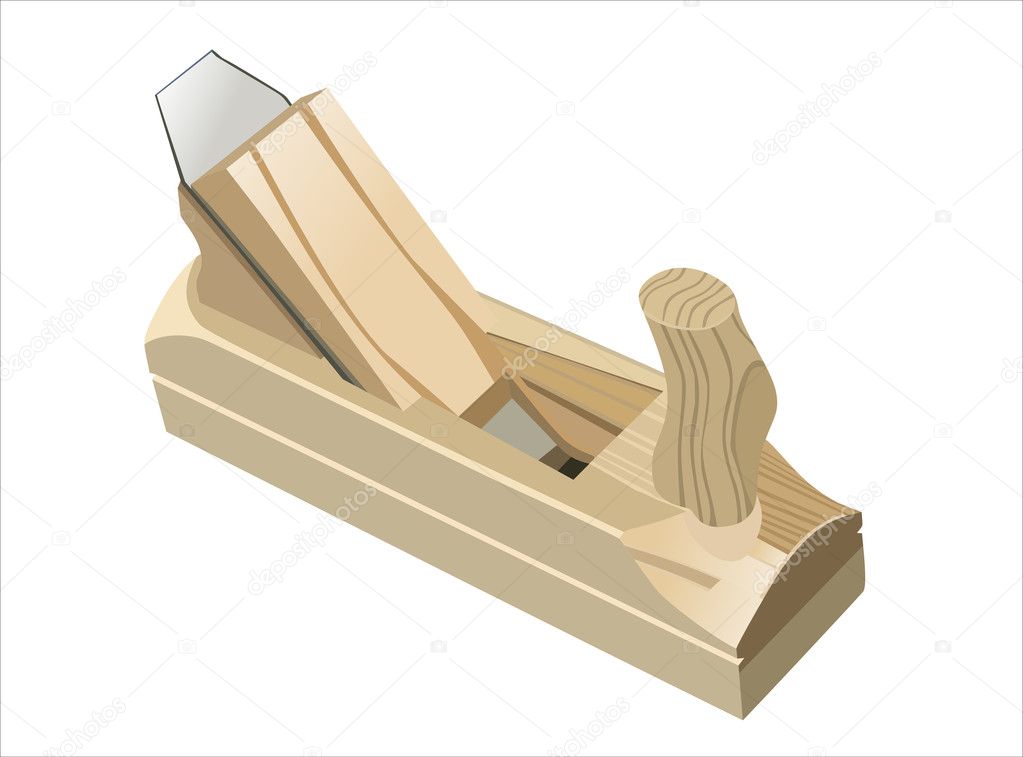 Wooden jointer, isolated on white background