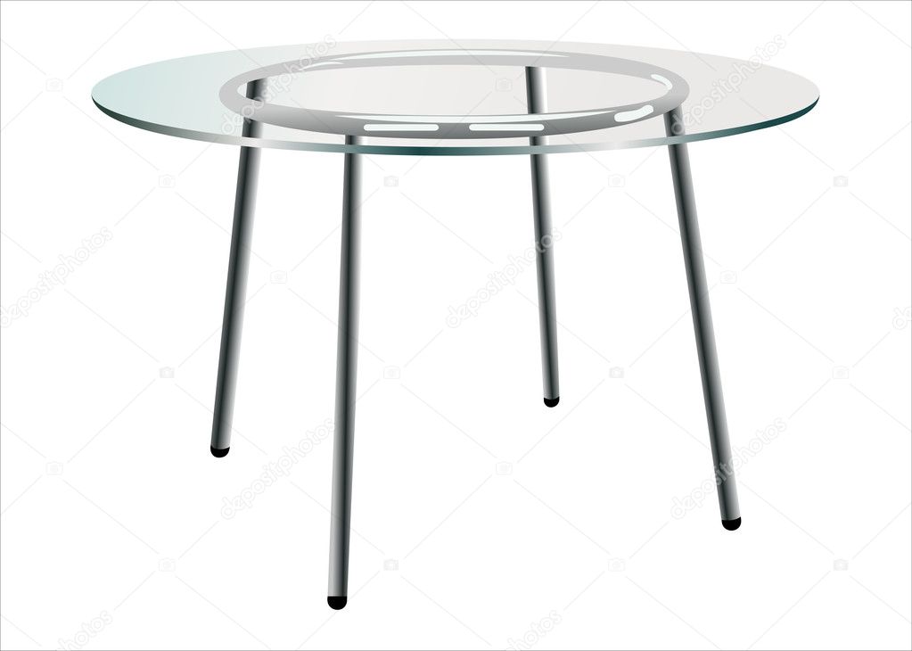 Modern Glass Table Isolated On White, Ikea Round Glass Table White