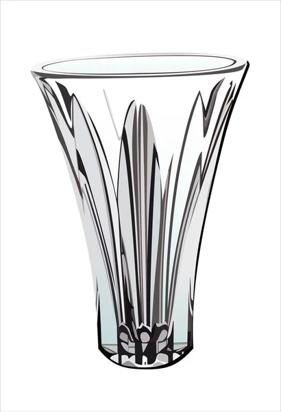 Vase en cristal vide. Isolé sur fond blanc — Image vectorielle