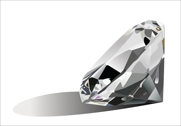 Diamond juvel på vit bakgrund. — Stock vektor