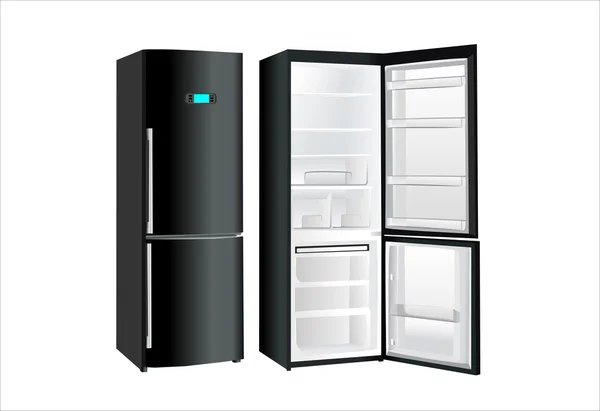 Imagine um belo refrigerador em um fundo branco — Vetor de Stock