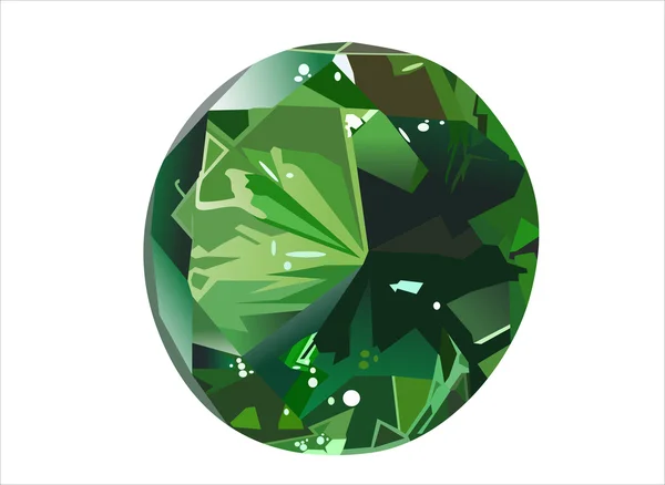 Vooraanzicht emerald geïsoleerd op wit — Stockvector