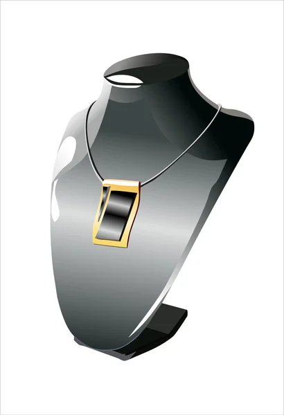 Šperky náhrdelník na krku figuríny na bílém pozadí, samostatný — Stockový vektor