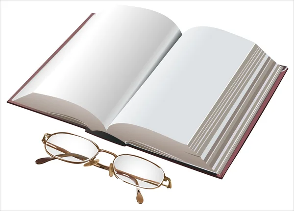 Kitap ve gözlük — Stok Vektör