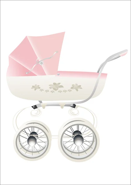 婴儿车粉红色 — 图库矢量图片
