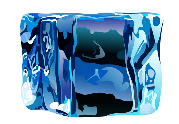 Cubo de gelo isolado em branco —  Vetores de Stock