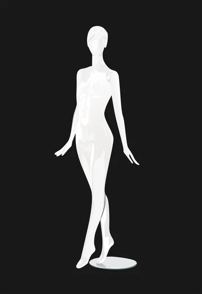 Female fashion mannequin against a black background — Stock Vector