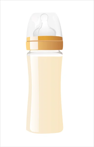 Bebek şişesi beyaz arka planda izole — Stok Vektör