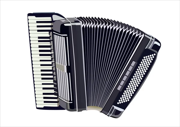 Image de l'accordéon sous le fond blanc — Image vectorielle