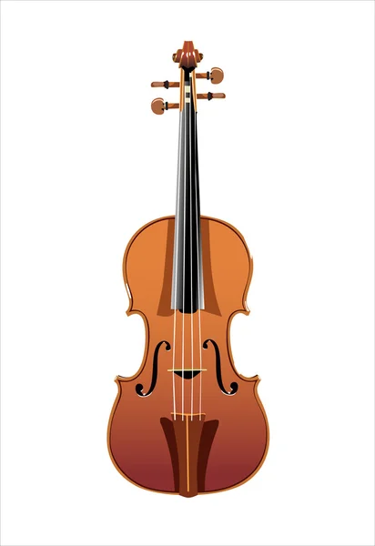 Hermoso violonchelo de madera aislado sobre fondo blanco — Vector de stock