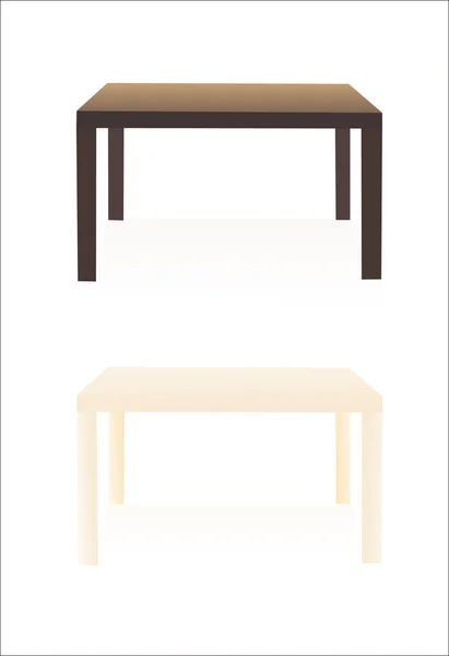 Moderní hnědý dřevěný stůl izolovaných na bílém pozadí — Stockový vektor