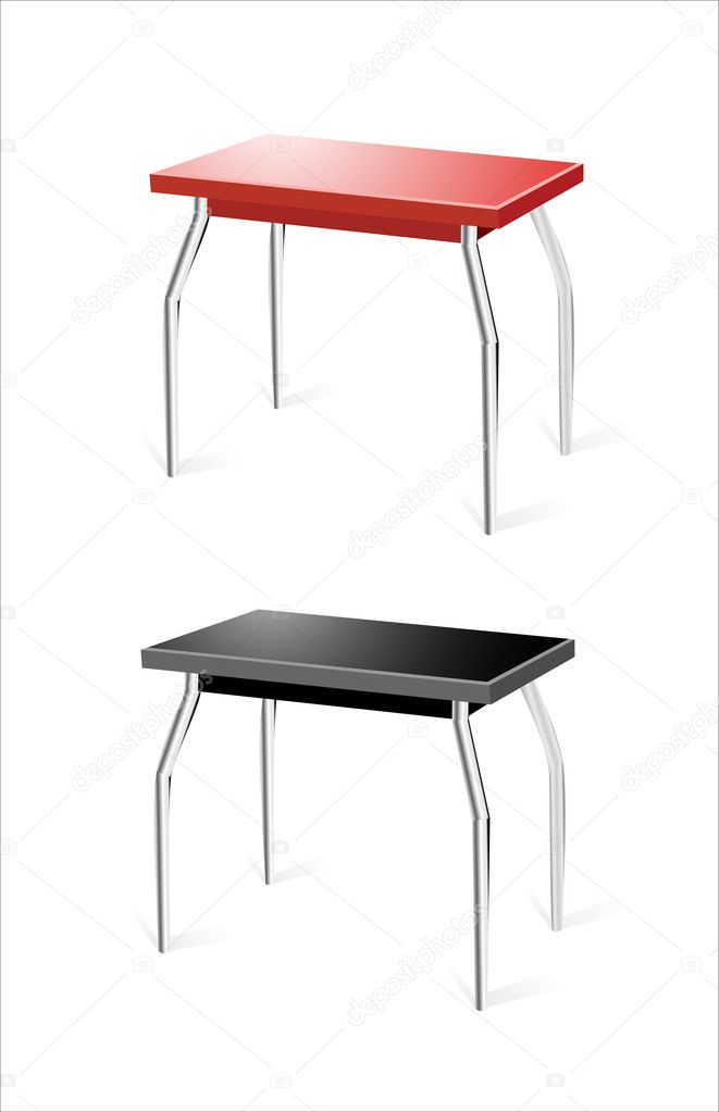 Modern table isolated on white background