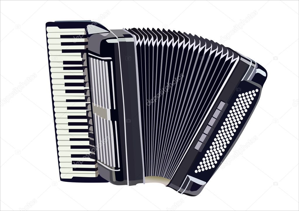 Image of accordion under the white background