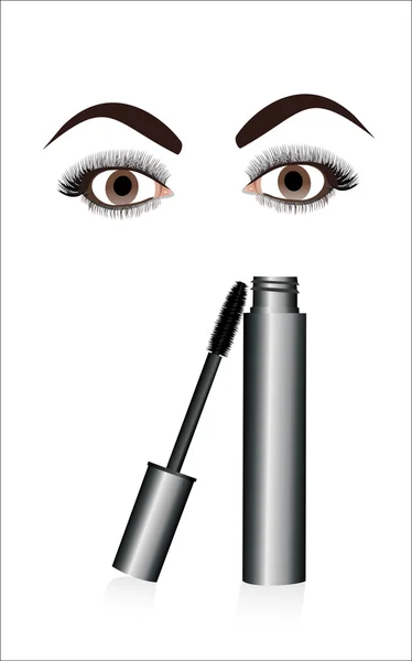 stock vector Ink for eyelashes and eye.