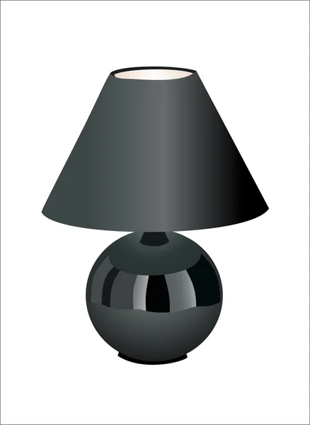 Černá stolní lampa — Stockový vektor