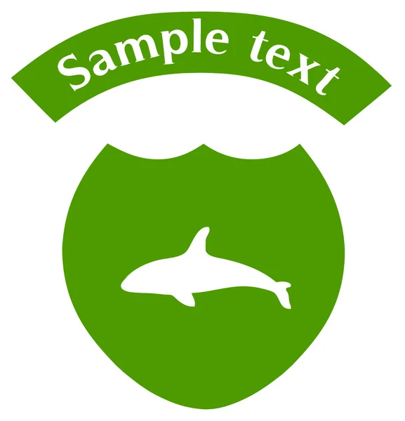 Zelené kousky, velryba — Stockový vektor