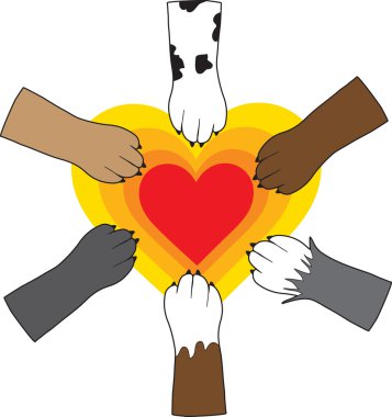 Paws and Heart clipart