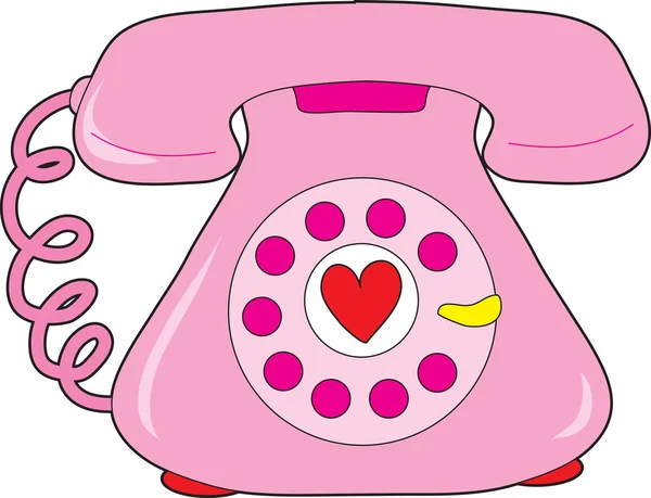 Heart Telephone — Stock Vector