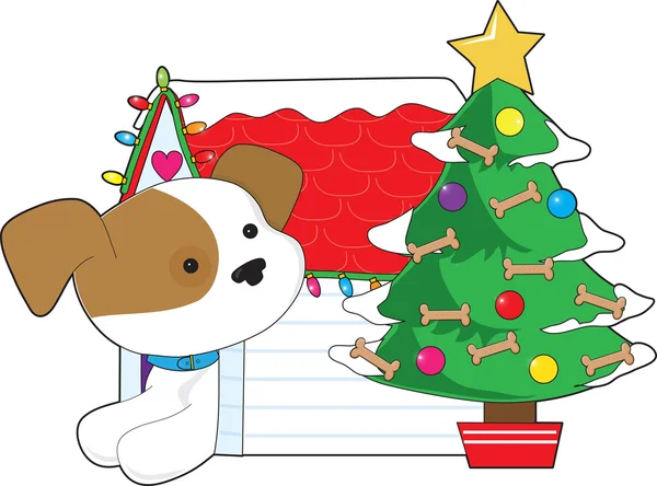 Weihnachten Hundehaus — Stockvektor