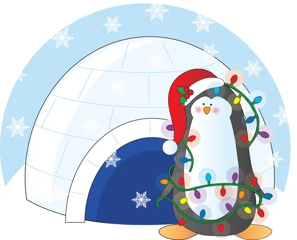 Penguin Christmas — Stock Vector