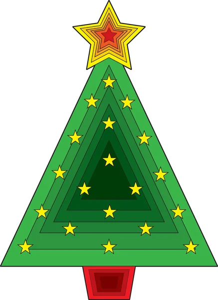 Árvore de Natal triangular — Vetor de Stock