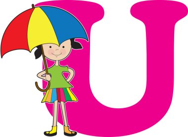 Alphabet Girl U clipart