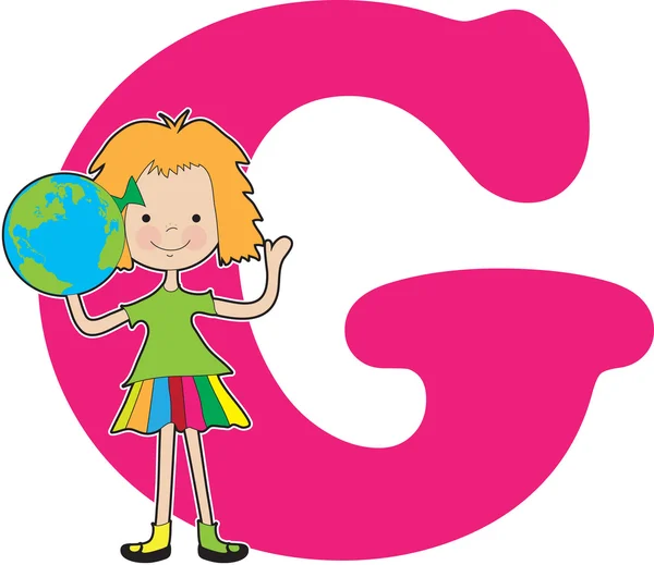 Αλφάβητο κορίτσι g — Διανυσματικό Αρχείο