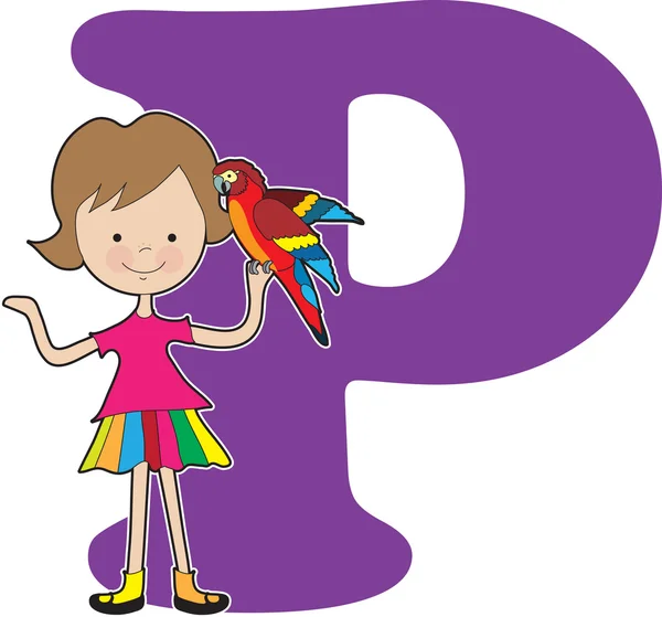 Αλφάβητο κορίτσι p — Διανυσματικό Αρχείο
