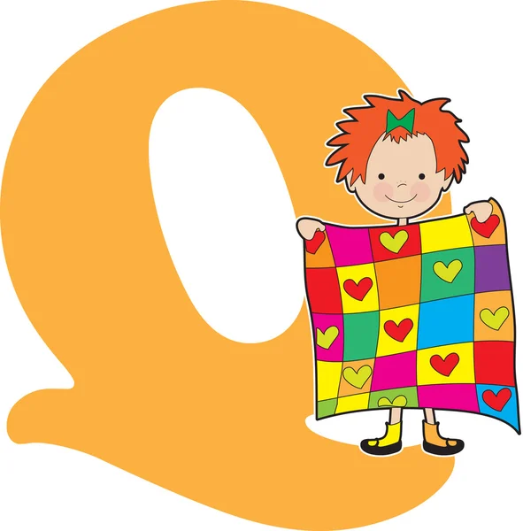 Q κορίτσι αλφάβητο — Διανυσματικό Αρχείο