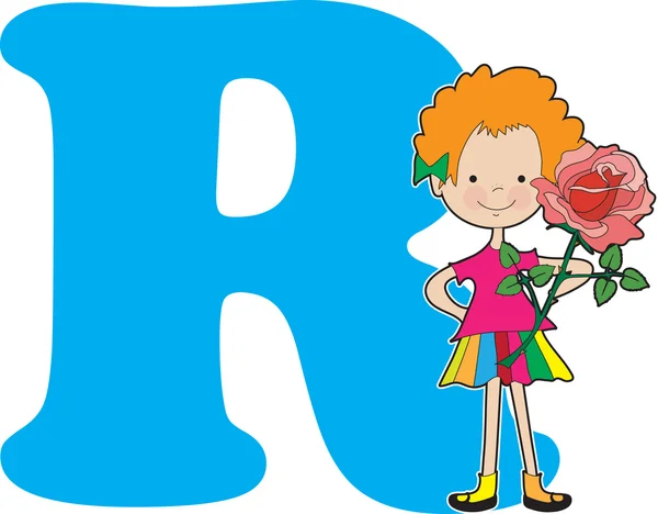 Αλφάβητο κορίτσι r — Διανυσματικό Αρχείο