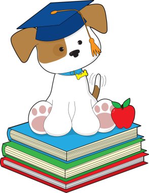 Cute Puppy Graduate clipart