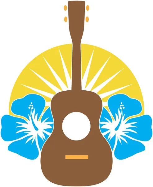 Гавайська гітара гибискуса — стоковий вектор