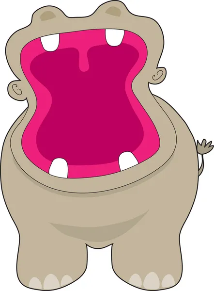 Hippo grote mond — Stockvector