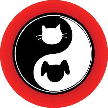 Yin Yang Cat Dog clipart