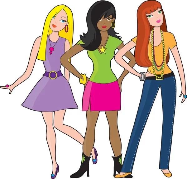 stock vector Fashion Girls