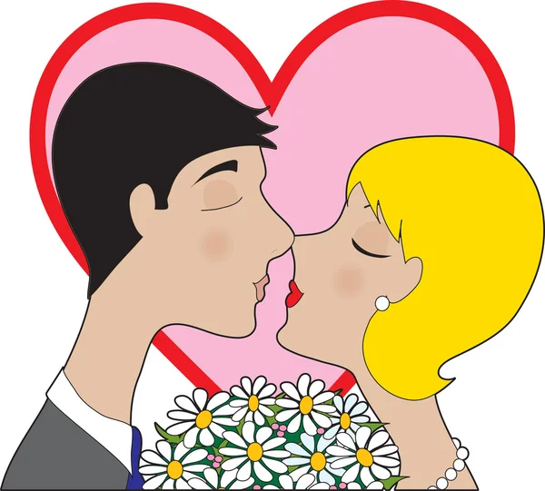 Çift öpüşme — Stok Vektör