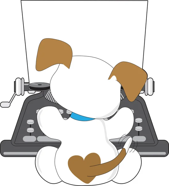 かわいい子犬タイプライター — ストックベクタ